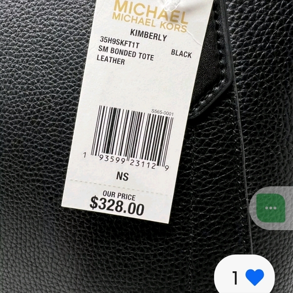 MICHAEL KORS KIMBERLY SM BONDED TOTE BLACK - Picture 3 of 9